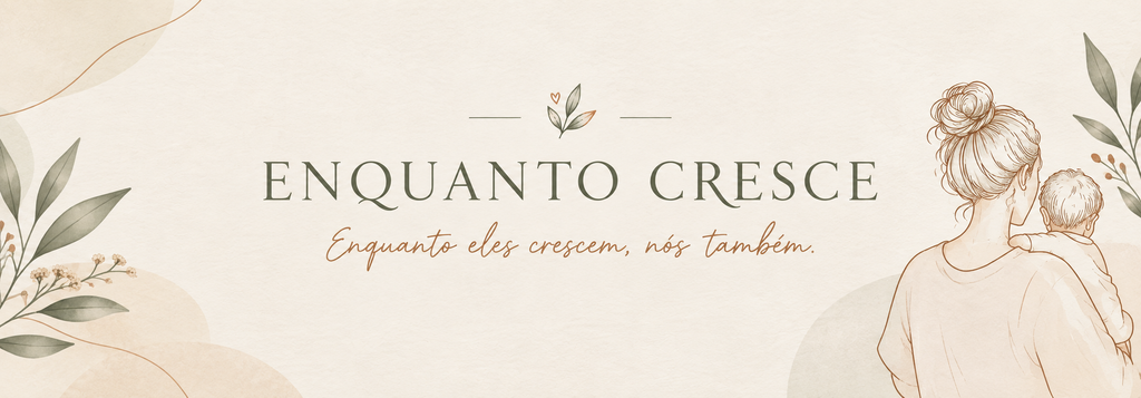 Banner do Enquanto Cresce com mãe e bebê